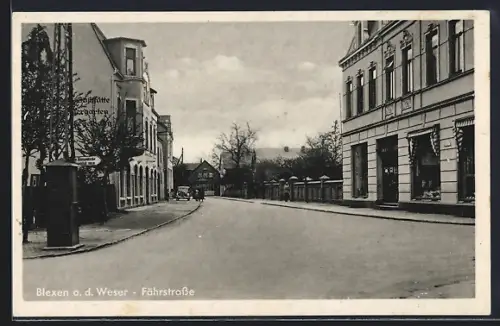 AK Blexen a. d. Weser, Gaststätte m. Biergarten, Fährstrasse