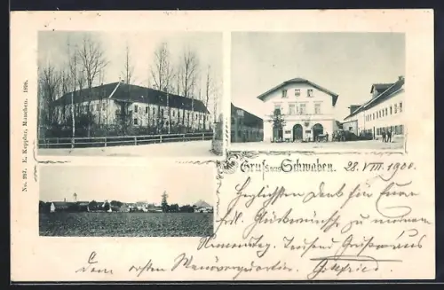 AK Schwaben, Schloss-Gut, Ortsansicht