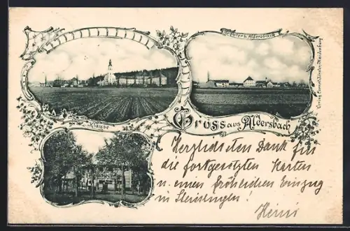 AK Aldersbach, Klause, Ortsansicht aus der Vogelschau