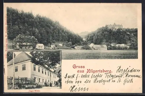 AK Hilgartsberg, Gasthaus Jäger-Wirth, Ortsansicht