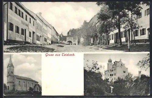AK Teisbach, Kirche, Strassenpartie