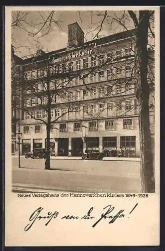AK Hannover, Neues Verlagshaus des Hannoverschen Kuriers 1849-1926