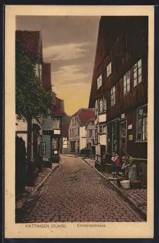 AK Hattingen /Ruhr., Partie in der Emschestrasse