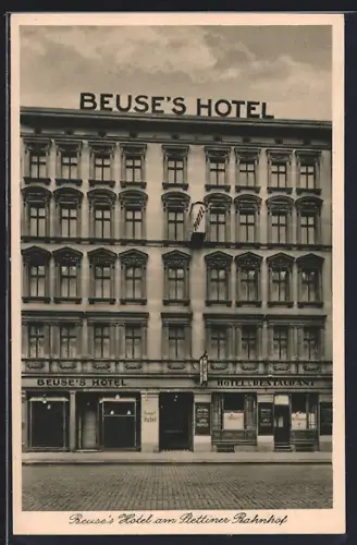 AK Berlin, Beuses Hotel, Inh. Heinrich Wisotzki, Eichendorffstrasse 14