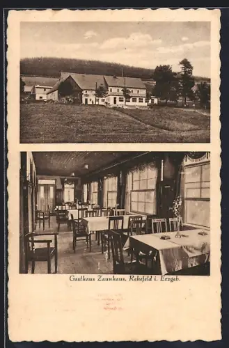 AK Rehefeld, Gasthaus Zaunhaus, Speisezimmer