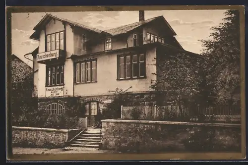 AK Bad Berka a. I., Gasthaus zur Rauschenburg, Bes. Max Jahn