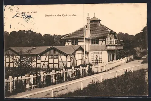 AK Torgau a. Elbe, Bootshaus des Rudervereins
