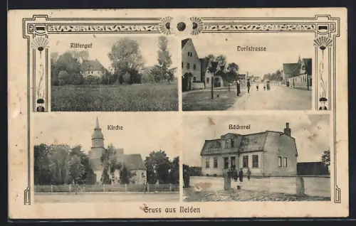 AK Neiden, Bäckerei, Dorfstrasse, Rittergut, Kirche