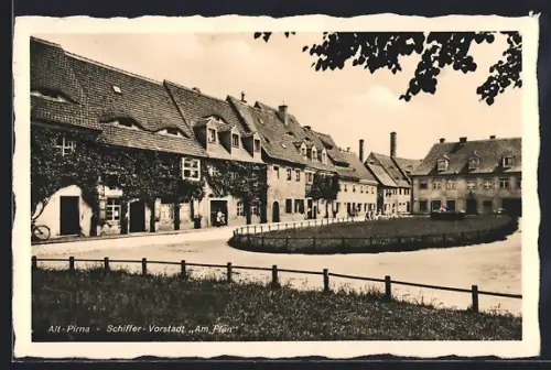 AK Pirna, Strasse Am Plan in der Schiffa Vorstadt