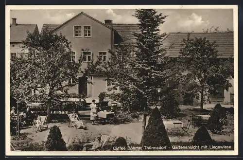 AK Thürmsdorf b. Königstein, Bäckerei und Cafe Alfred Böhme, Gartenansicht