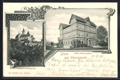 AK Wernigerode, Hotel Hohenzollern, Schloss Wernigerode
