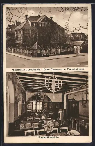AK Augsburg, Gasthaus Lenzhalde in der Rosenaustrasse Ecke Thelottstrasse, Inh. Lorenz Schrötter