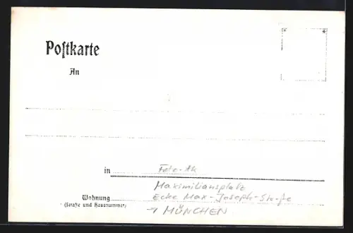 Foto-AK München, Maximiliansplatz Ecke Max-Joseph-Strasse