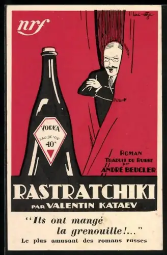 Künstler-AK Reklame Rastratchiki Vodka Eau de Vie