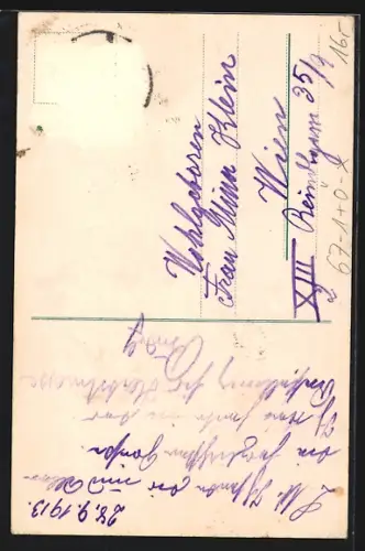 Künstler-AK Graz, Grazer Herbstmesse 1913, Mann in Tracht mit Wanderstock