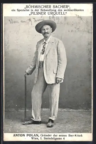 AK Wien, Anton Polan Gründer der ersten Bier-Klinik in der Steindelgasse 4