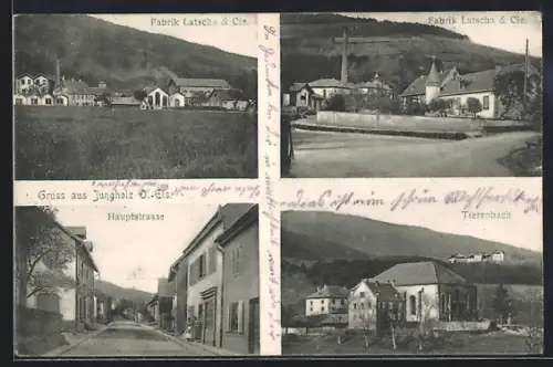 AK Jungholz /O.-Els., Haupstrasse, Fabrik Latscha & Cie, Tierenbach