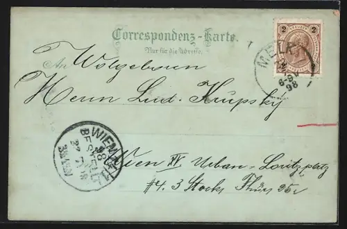 Mondschein-Lithographie Melk a. d. Donau, Ortsansicht mit Stift