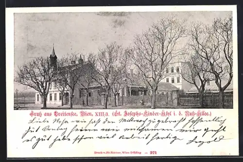 AK Wien, Breitensee, St. Josephs-Kinder-Asyl i. d. Nuss-Allee