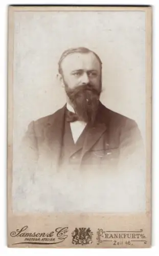 Fotografie Samson & Co., Frankfurt a.M., Zeil 46, Porträt eines bärtigen Mannes