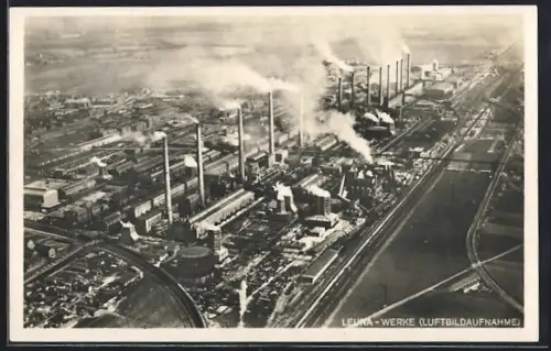 AK Leuna, Luftbild der Leuna-Werke