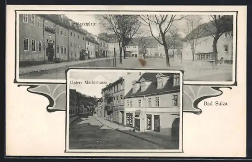 AK Bad Sulza, Marktplatz und Untere Marktstrasse