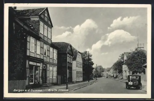 AK Bergen a. d. Dumme, Partie der Breite Strasse