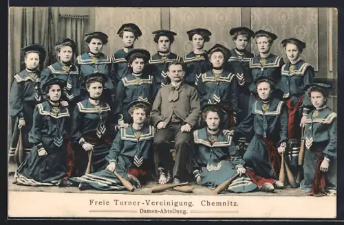 AK Chemnitz, Gruppenfoto der Freien Turner-Vereinigung, Damen-Abteilung