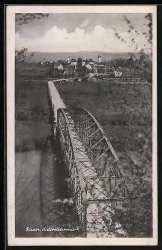 AK Rann /Untersteiermark, Ortsansicht mit Brücke