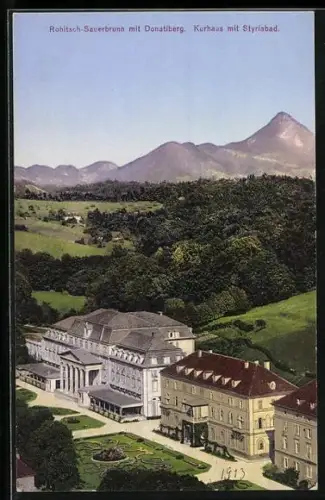 AK Rohitsch-Sauerbrunn, Kurhaus mit Styriabad und Donatiberg