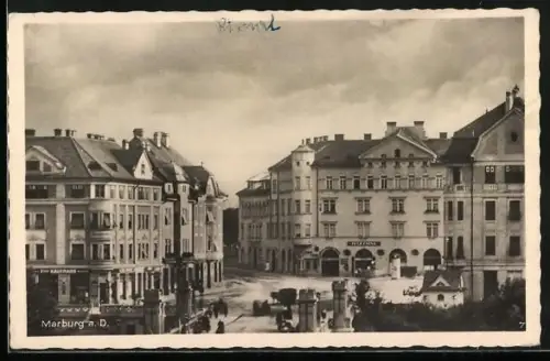 AK Marburg a. D., Ortspartie mit Geschäften