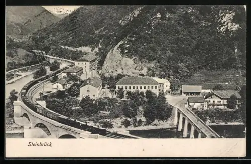 AK Steinbrück, Ortsansicht aus der Vogelschau