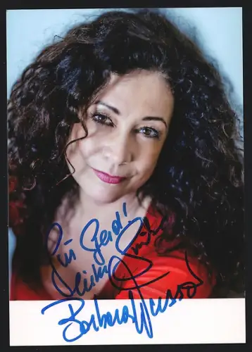 AK Barbara Wussow lächelt, Autograph