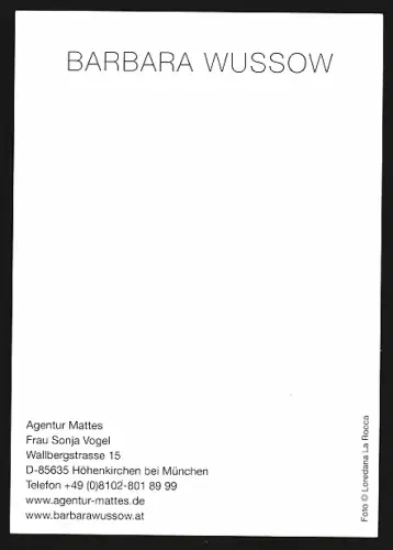 AK Barbara Wussow lächelt, Autograph