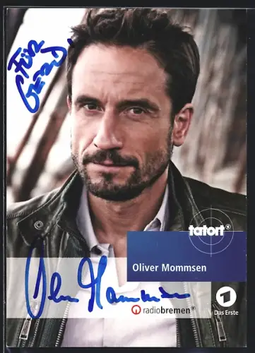 AK Oliver Mommsen im Tatort, Autograph