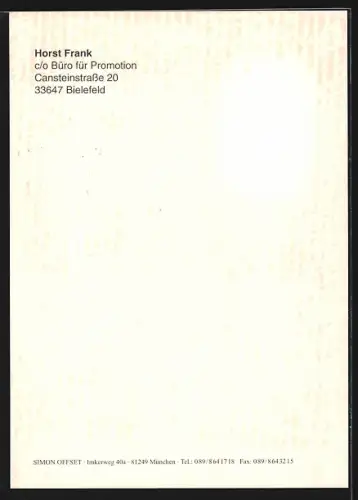 AK Horst Frank im Trenchcoat, Autograph