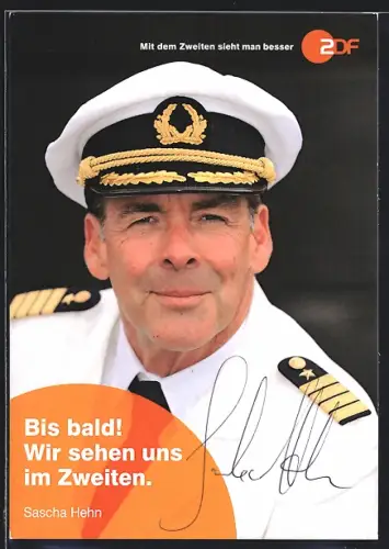 AK Sascha Hehn in Traumschifff-Uniform, Autograph