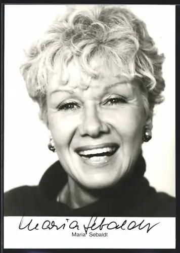 AK Maria Sebaldt lächelt, Autograph