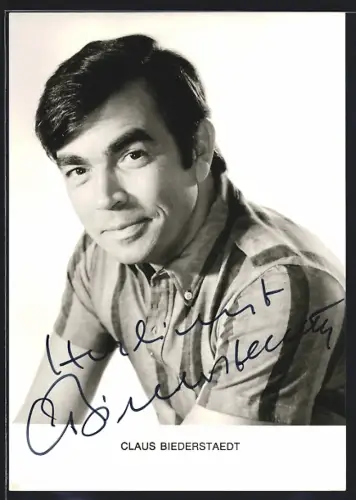 AK Claus Biederstaedt lächelt, Autograph