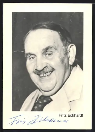 AK Fritz Eckhardt lacht, Autograph