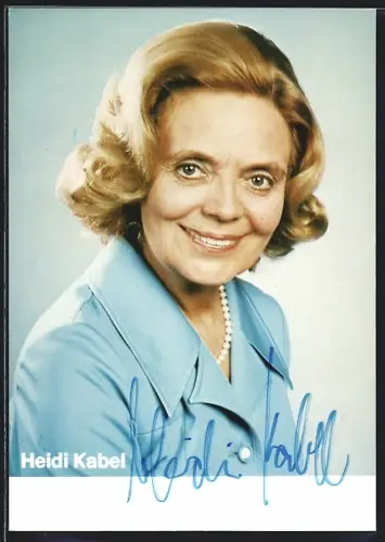 AK Heidi Kabel mit Perlenkette, Autograph