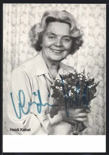 AK Heidi Kabel mit Maiglöckchen, Autograph