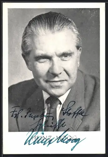 AK Heinz Moog, Portrait, Autograph