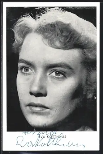AK Eva Kotthaus in Himmel ohne Sterne, Autograph