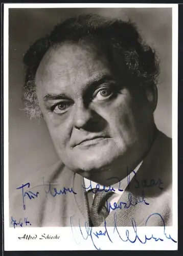 AK Alfred Schieske, Portrait, Autograph