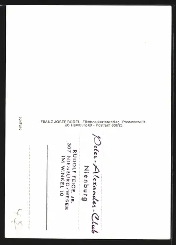 AK Martin Held mit Brille und Zigarre in Hauptsache Ferien, Autograph, 1973