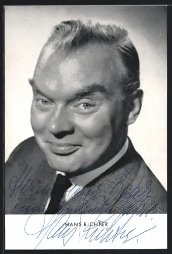 AK Hans Richter lächelt, Autograph