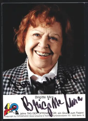 AK Brigitte Mira, Portrait, Autograph