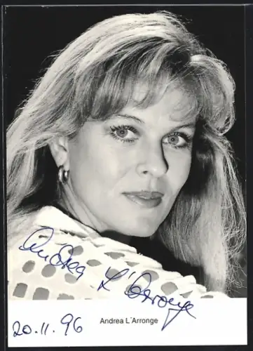 AK Andrea L`Arronge, Portrait, Autograph, 1996