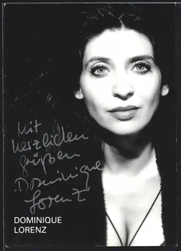 AK Dominique Lorenz, Portrait, Autograph
